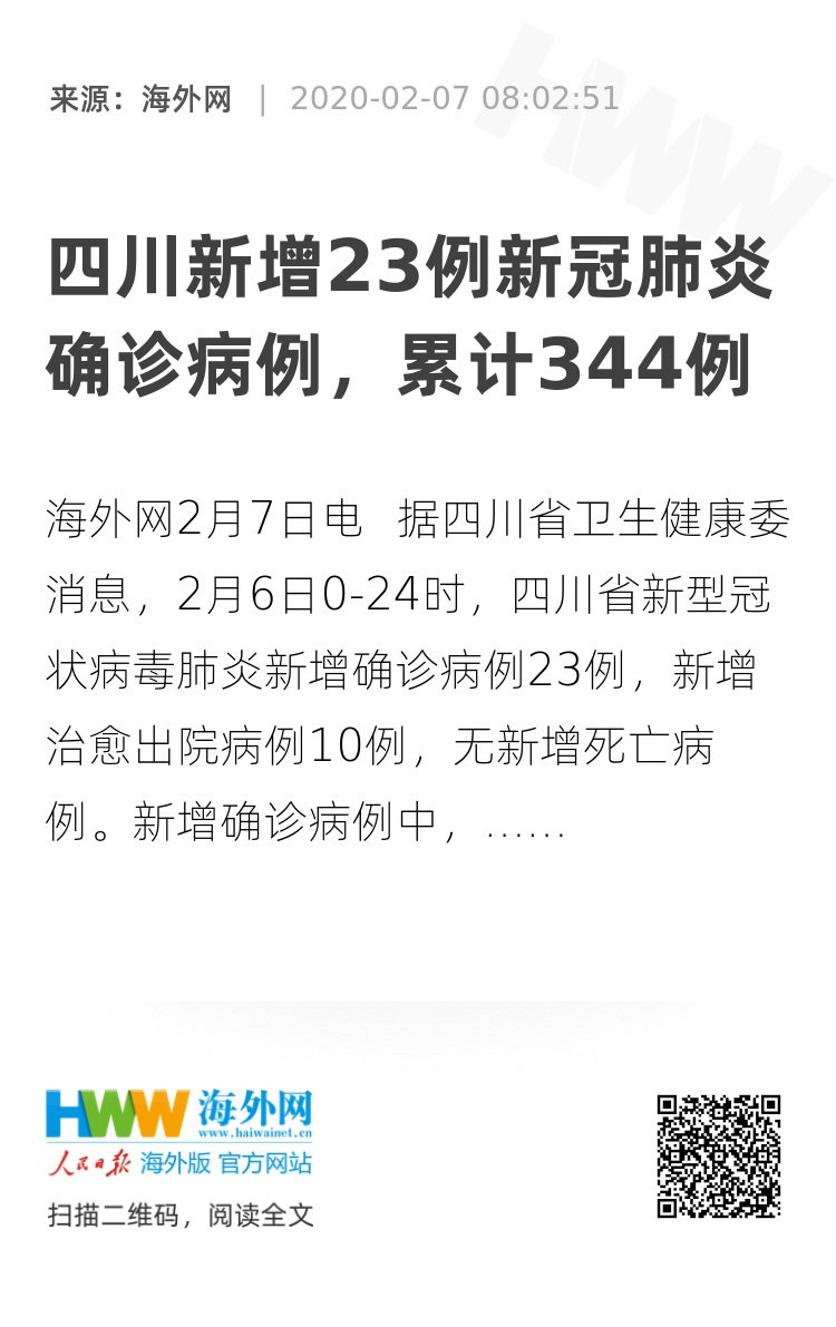 四川省新型肺炎最新动态概况