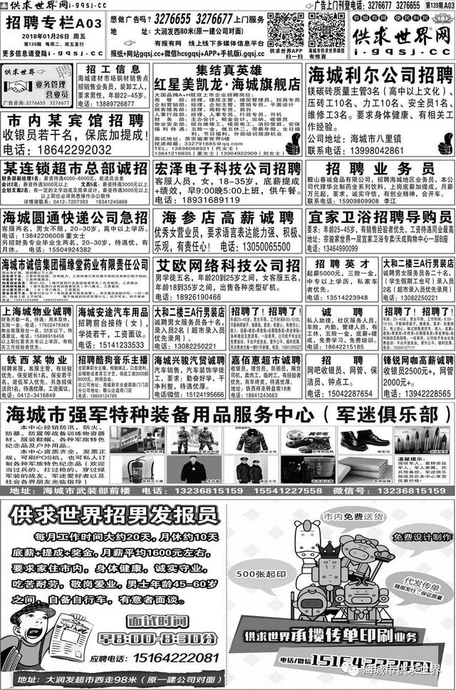 全球供求信息桥梁，海城供求世界电子报在线看